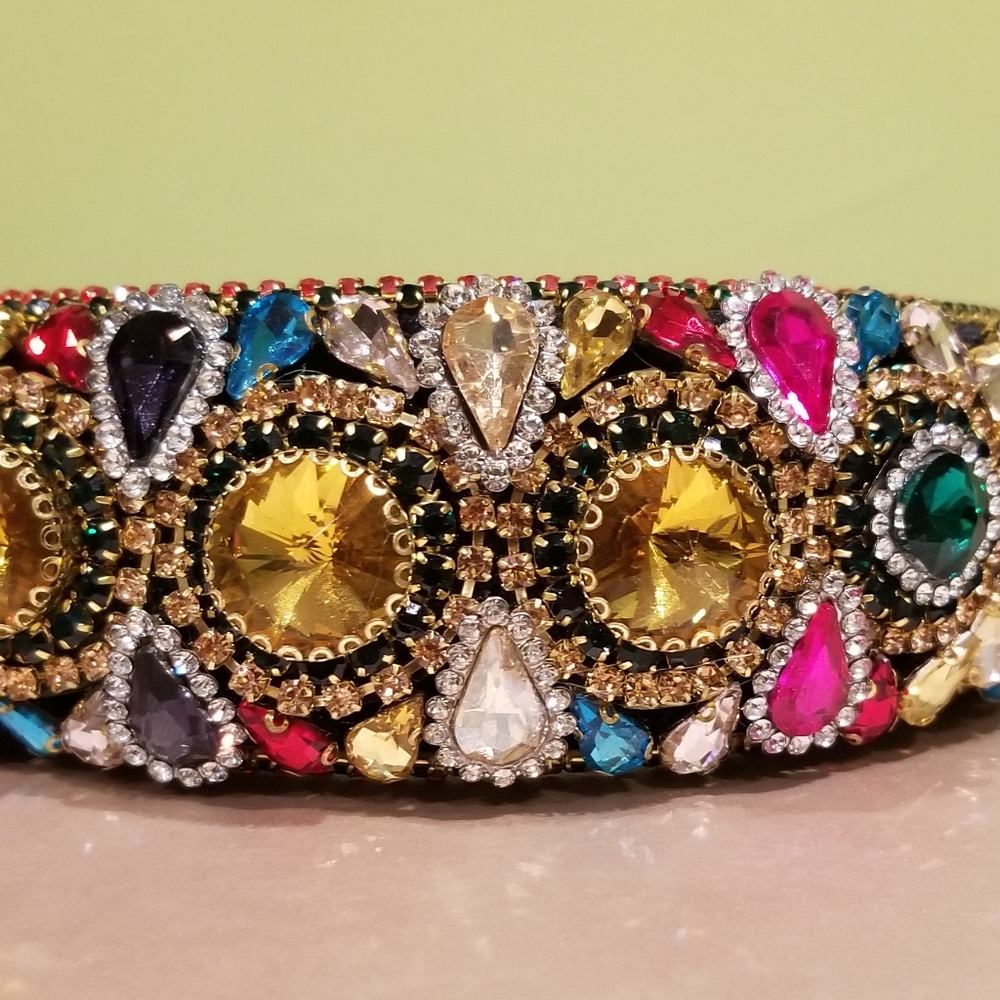 Multicolor Rhinestone Handmade Headband - Picture 5 of 6